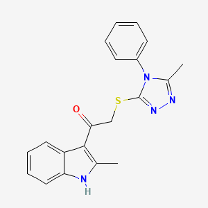 1-(2-METHYL-1H-INDOL-3-YL)-2-[(5-METHYL-4-PHENYL-4H-1,2,4-TRIAZOL-3-YL)SULFANYL]ETHAN-1-ONE