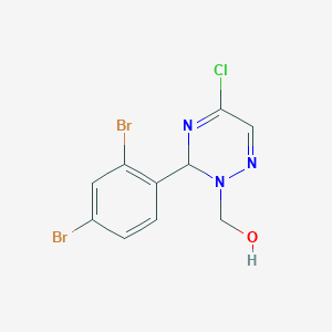 molecular formula C10H8Br2ClN3O B420852 [5-chloro-3-(2,4-dibromophenyl)-3H-1,2,4-triazin-2-yl]methanol 