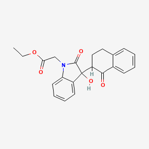 ethyl [3-hydroxy-2-oxo-3-(1-oxo-1,2,3,4-tetrahydronaphthalen-2-yl)-2,3-dihydro-1H-indol-1-yl]acetate