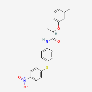 molecular formula C22H20N2O4S B4208551 2-(3-methylphenoxy)-N-{4-[(4-nitrophenyl)sulfanyl]phenyl}propanamide 