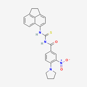 molecular formula C24H22N4O3S B4208598 N-[(1,2-dihydro-5-acenaphthylenylamino)carbonothioyl]-3-nitro-4-(1-pyrrolidinyl)benzamide 