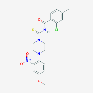 2-chloro-N-{[4-(4-methoxy-2-nitrophenyl)-1-piperazinyl]carbonothioyl}-4-methylbenzamide