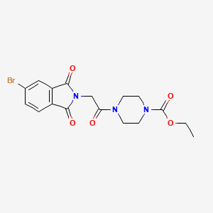 Ethyl 4-[2-(5-bromo-1,3-dioxo-1,3-dihydro-2H-isoindol-2-YL)acetyl]tetrahydro-1(2H)-pyrazinecarboxylate