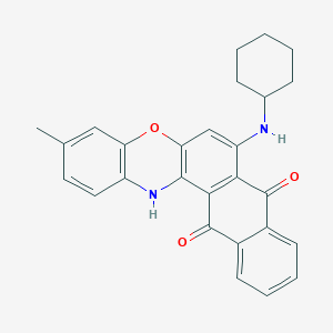 molecular formula C27H24N2O3 B420865 7-(cyclohexylamino)-3-methyl-8H-naphtho[2,3-a]phenoxazine-8,13(14H)-dione 