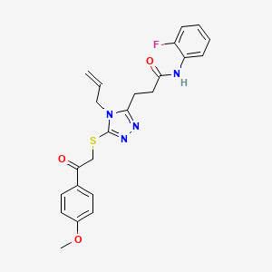 N-(2-fluorophenyl)-3-[5-{[2-(4-methoxyphenyl)-2-oxoethyl]sulfanyl}-4-(prop-2-en-1-yl)-4H-1,2,4-triazol-3-yl]propanamide