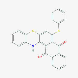 molecular formula C26H15NO2S2 B420866 7-(phenylsulfanyl)-8H-naphtho[2,3-a]phenothiazine-8,13(14H)-dione 