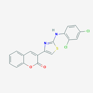 molecular formula C18H10Cl2N2O2S B420868 3-{2-[(2,4-dichlorophenyl)amino]-1,3-thiazol-4-yl}-2H-chromen-2-one 
