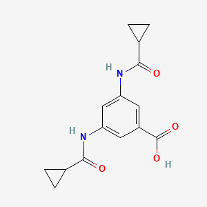 molecular formula C15H16N2O4 B4208680 3,5-bis[(cyclopropylcarbonyl)amino]benzoic acid 