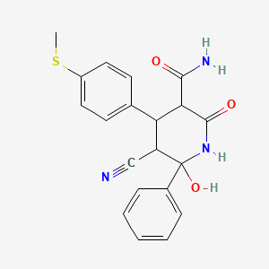 5-Cyano-6-hydroxy-4-(4-methylsulfanylphenyl)-2-oxo-6-phenylpiperidine-3-carboxamide