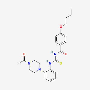 N-({[2-(4-acetyl-1-piperazinyl)phenyl]amino}carbonothioyl)-4-butoxybenzamide