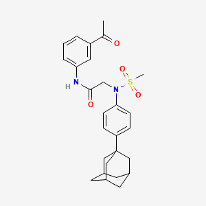 molecular formula C27H32N2O4S B4208764 N~1~-(3-acetylphenyl)-N~2~-[4-(1-adamantyl)phenyl]-N~2~-(methylsulfonyl)glycinamide 