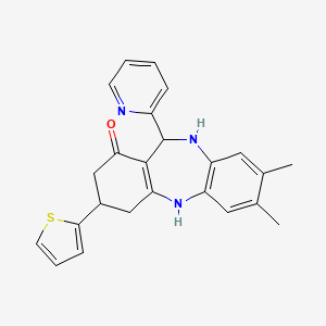 7,8-dimethyl-11-(2-pyridinyl)-3-(2-thienyl)-2,3,4,5,10,11-hexahydro-1H-dibenzo[b,e][1,4]diazepin-1-one