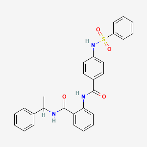 N-(1-phenylethyl)-2-({4-[(phenylsulfonyl)amino]benzoyl}amino)benzamide