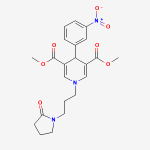 dimethyl 4-(3-nitrophenyl)-1-[3-(2-oxo-1-pyrrolidinyl)propyl]-1,4-dihydro-3,5-pyridinedicarboxylate