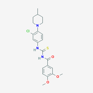 molecular formula C22H26ClN3O3S B4208834 N-({[3-chloro-4-(4-methyl-1-piperidinyl)phenyl]amino}carbonothioyl)-3,4-dimethoxybenzamide 