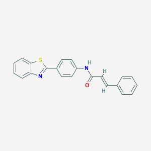 molecular formula C22H16N2OS B420884 N-[4-(1,3-benzothiazol-2-yl)phenyl]-3-phenylacrylamide 