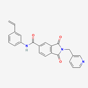 molecular formula C23H17N3O3 B4208863 1,3-dioxo-2-(3-pyridinylmethyl)-N-(3-vinylphenyl)-5-isoindolinecarboxamide 