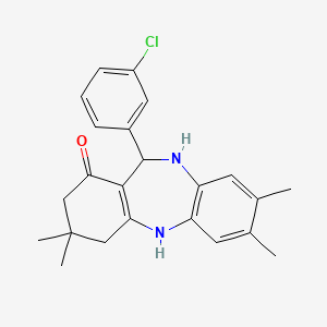 11-(3-chlorophenyl)-3,3,7,8-tetramethyl-2,3,4,5,10,11-hexahydro-1H-dibenzo[b,e][1,4]diazepin-1-one