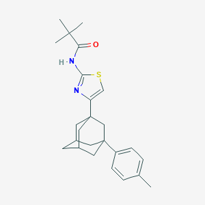 molecular formula C25H32N2OS B420888 2,2-dimethyl-N-{4-[3-(4-methylphenyl)-1-adamantyl]-1,3-thiazol-2-yl}propanamide 