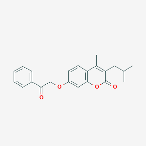 molecular formula C22H22O4 B420890 3-isobutyl-4-methyl-7-(2-oxo-2-phenylethoxy)-2H-chromen-2-one 
