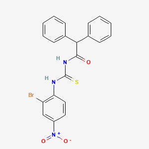 molecular formula C21H16BrN3O3S B4208907 N-[(2-bromo-4-nitrophenyl)carbamothioyl]-2,2-diphenylacetamide 