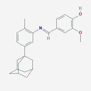 molecular formula C25H29NO2 B420892 4-({[5-(1-Adamantyl)-2-methylphenyl]imino}methyl)-2-methoxyphenol 