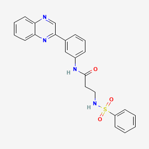 molecular formula C23H20N4O3S B4208974 3-(Phenylsulfonamido)-N-(3-(quinoxalin-2-yl)phenyl)propanamide 