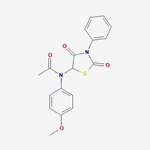 molecular formula C18H16N2O4S B420902 N-(2,4-Dioxo-3-phenyl-thiazolidin-5-yl)-N-(4-methoxy-phenyl)-acetamide 