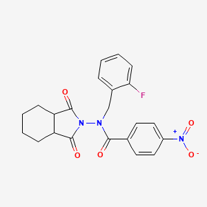 molecular formula C22H20FN3O5 B4209027 N-(1,3-dioxooctahydro-2H-isoindol-2-yl)-N-(2-fluorobenzyl)-4-nitrobenzamide 