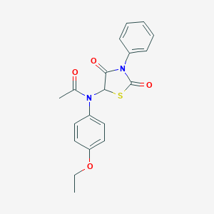 molecular formula C19H18N2O4S B420904 N-(2,4-Dioxo-3-phenyl-thiazolidin-5-yl)-N-(4-ethoxy-phenyl)-acetamide 