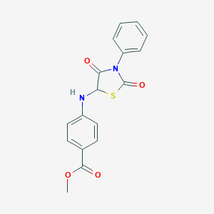 molecular formula C17H14N2O4S B420905 Methyl 4-[(2,4-dioxo-3-phenyl-1,3-thiazolidin-5-yl)amino]benzoate CAS No. 294853-99-9