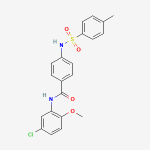 molecular formula C21H19ClN2O4S B4209080 N-(5-chloro-2-methoxyphenyl)-4-{[(4-methylphenyl)sulfonyl]amino}benzamide 