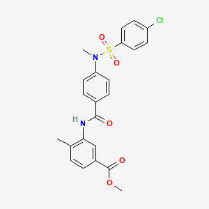 molecular formula C23H21ClN2O5S B4209092 methyl 3-({4-[[(4-chlorophenyl)sulfonyl](methyl)amino]benzoyl}amino)-4-methylbenzoate 