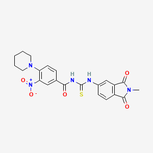 N-{[(2-methyl-1,3-dioxo-2,3-dihydro-1H-isoindol-5-yl)amino]carbonothioyl}-3-nitro-4-(1-piperidinyl)benzamide