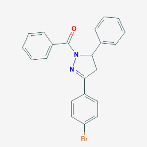 molecular formula C22H17BrN2O B420911 1-benzoyl-3-(4-bromophenyl)-5-phenyl-4,5-dihydro-1H-pyrazole 