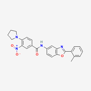 N-[2-(2-methylphenyl)-1,3-benzoxazol-5-yl]-3-nitro-4-(1-pyrrolidinyl)benzamide