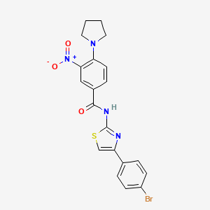 N-[4-(4-bromophenyl)-1,3-thiazol-2-yl]-3-nitro-4-(1-pyrrolidinyl)benzamide