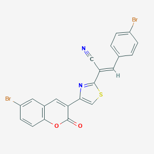 molecular formula C21H10Br2N2O2S B420914 2-[4-(6-bromo-2-oxo-2H-chromen-3-yl)-1,3-thiazol-2-yl]-3-(4-bromophenyl)acrylonitrile 