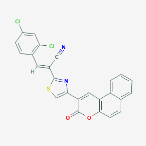 molecular formula C25H12Cl2N2O2S B420915 3-(2,4-dichlorophenyl)-2-[4-(3-oxo-3H-benzo[f]chromen-2-yl)-1,3-thiazol-2-yl]acrylonitrile 