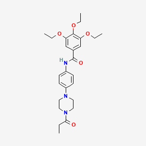 3,4,5-triethoxy-N-[4-(4-propanoylpiperazin-1-yl)phenyl]benzamide