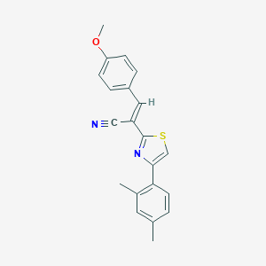 molecular formula C21H18N2OS B420916 2-[4-(2,4-Dimethylphenyl)-1,3-thiazol-2-yl]-3-(4-methoxyphenyl)acrylonitrile 