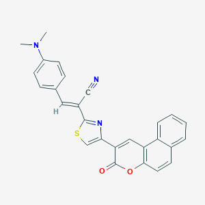 molecular formula C27H19N3O2S B420919 3-[4-(dimethylamino)phenyl]-2-[4-(3-oxo-3H-benzo[f]chromen-2-yl)-1,3-thiazol-2-yl]acrylonitrile 