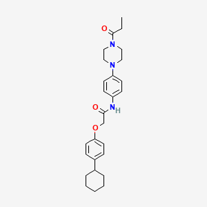 2-(4-cyclohexylphenoxy)-N-[4-(4-propanoylpiperazin-1-yl)phenyl]acetamide