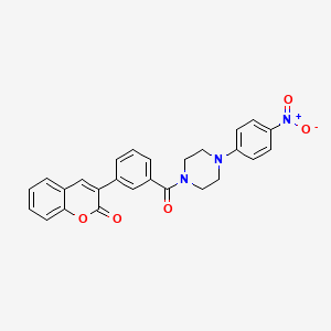 molecular formula C26H21N3O5 B4209194 3-(3-{[4-(4-nitrophenyl)piperazin-1-yl]carbonyl}phenyl)-2H-chromen-2-one 