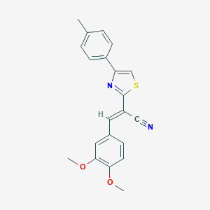 molecular formula C21H18N2O2S B420920 3-(3,4-Dimethoxy-phenyl)-2-(4-p-tolyl-thiazol-2-yl)-acrylonitrile 