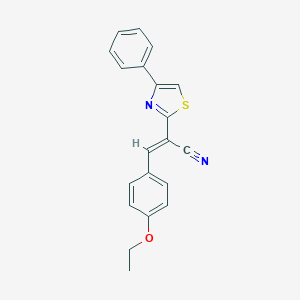 molecular formula C20H16N2OS B420921 3-(4-Ethoxyphenyl)-2-(4-phenyl-1,3-thiazol-2-yl)acrylonitrile 