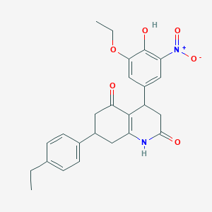 molecular formula C25H26N2O6 B4209246 4-(3-ethoxy-4-hydroxy-5-nitrophenyl)-7-(4-ethylphenyl)-4,6,7,8-tetrahydro-2,5(1H,3H)-quinolinedione 