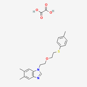 5,6-Dimethyl-1-[2-[2-(4-methylphenyl)sulfanylethoxy]ethyl]benzimidazole;oxalic acid