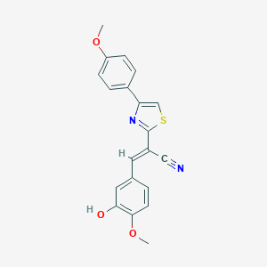 molecular formula C20H16N2O3S B420926 3-(3-Hydroxy-4-methoxyphenyl)-2-[4-(4-methoxyphenyl)-1,3-thiazol-2-yl]acrylonitrile 
