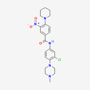 molecular formula C23H28ClN5O3 B4209275 N-[3-chloro-4-(4-methyl-1-piperazinyl)phenyl]-3-nitro-4-(1-piperidinyl)benzamide 